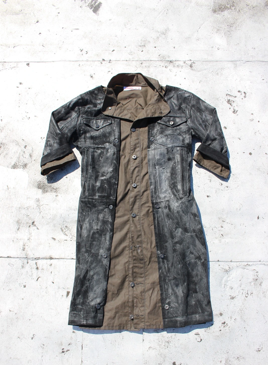½ Sleeve Double Coated “Militia” Trench — original garment photograph