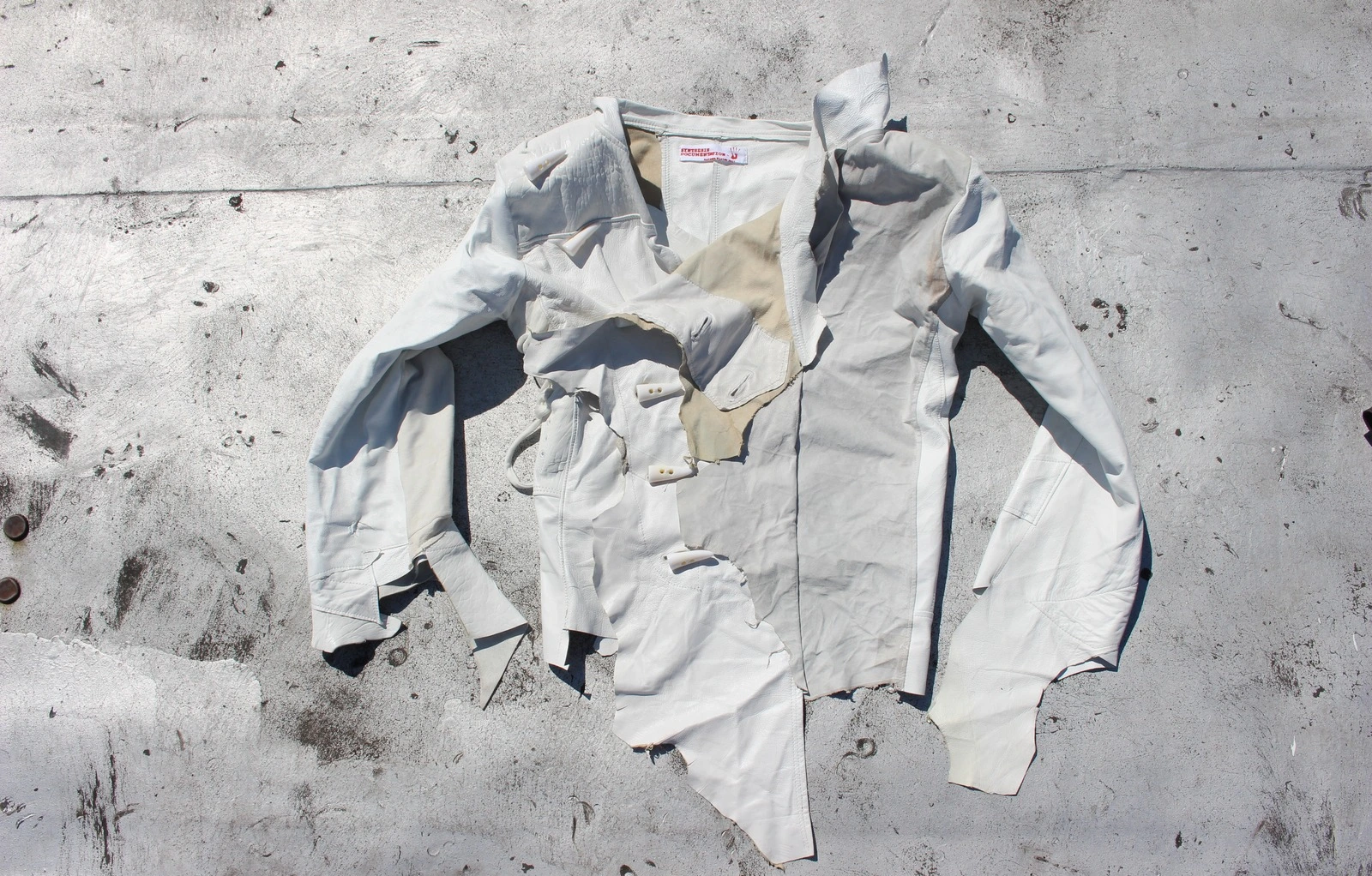 “Essence” White Leather Jacket — original garment photograph