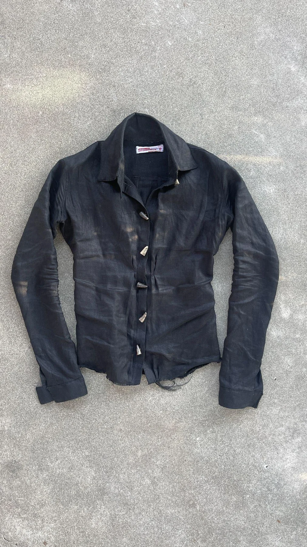 Black Horn Toggle Dress Shirt — original garment photograph
