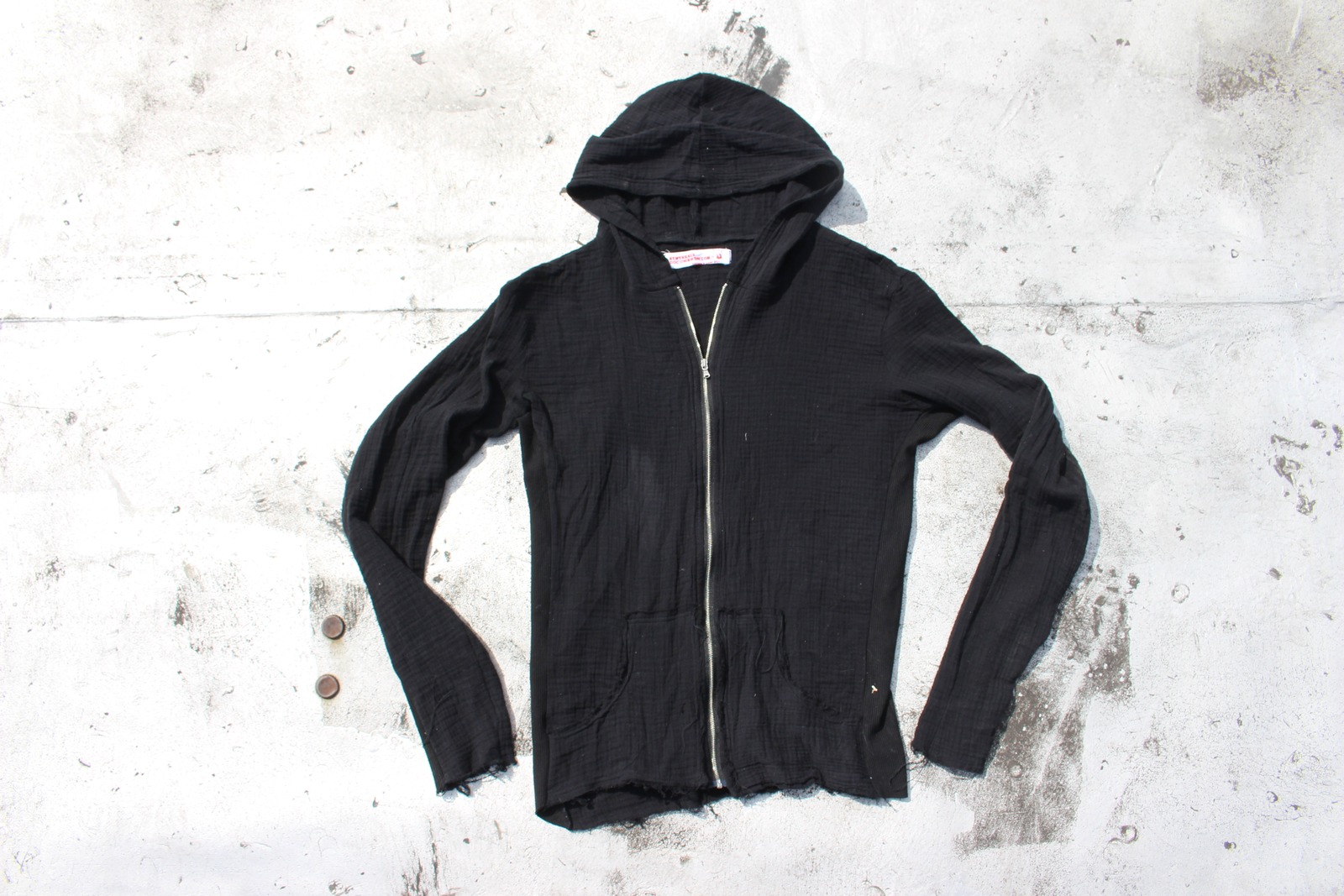 Ribbed Gauze Zip-Hoodie — original garment photograph